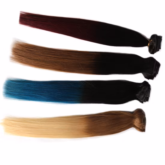 Venta al por mayor 100% cabello humano con clip de cabeza completa en extensiones de cabello